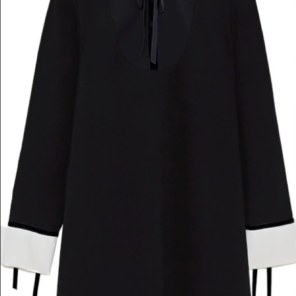 ZARA CONTRASTING MINI DRESS - Picture 5 of 7